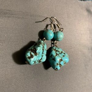 Turquoise earrings and necklace set